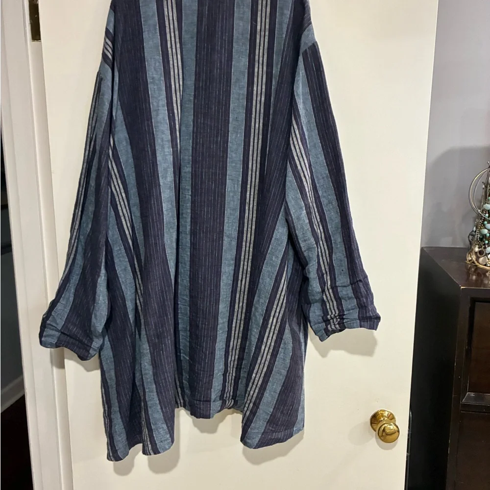 Bryn Walker Liner Striped Button-Up Shirt 2X - Picture 2 of 6